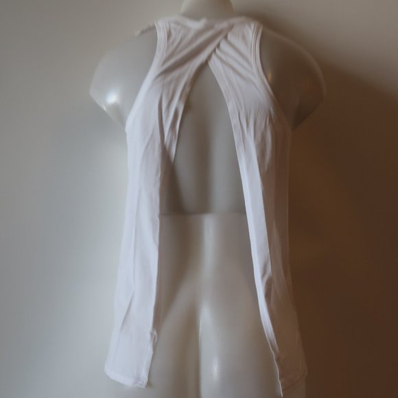 Womens Lululemon White Split Back Tank Top 2 * - Picture 5 of 7